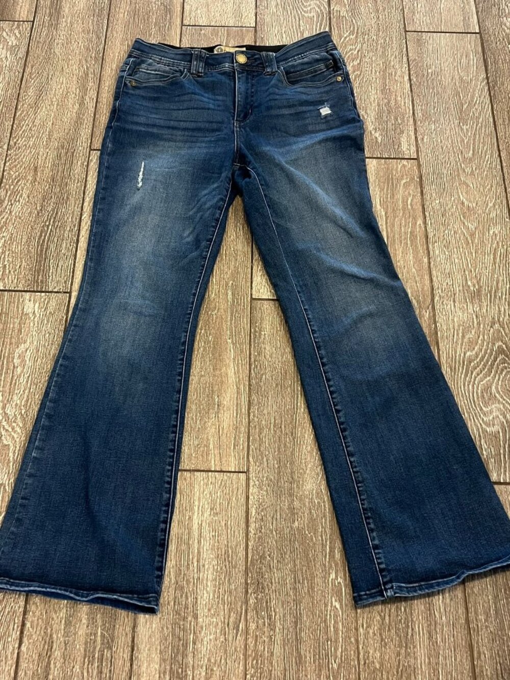 Democracy Ab Solution Flare Jeans Size 10 Medium Wash Distressed